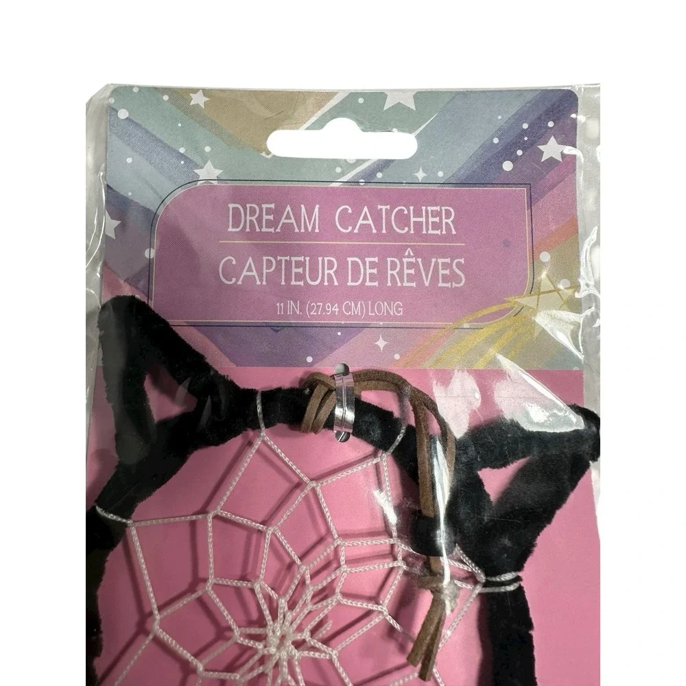 cat ear dream catcher‎ 11 inches long black and brown